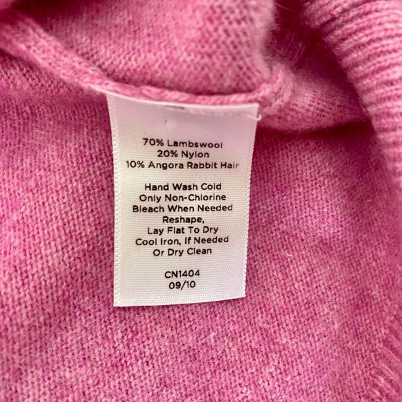 Talbots Romantic Coquette Super Soft Pink Lambswool Angora Rabbit Hair Cardigan - Picture 8 of 8